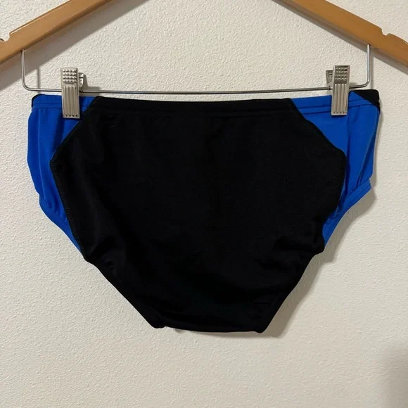 Speedo Endurance+ Spark Splice Brief Swim Blue Black Drawstring NWT-34 - Picture 2 of 6